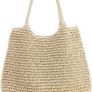 Large Straw Beach Bag for Women Woven Summer Handbag Shoulder Purse